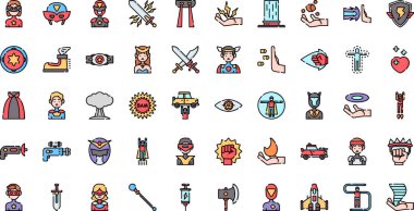 Superhero icons High-Quality Vector Icons Collection with Editable Stroke. Ideal for Professional and Creative Projects. clipart