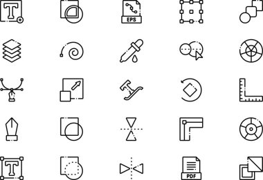 Vector edition icons collection is a vector illustration with editable stroke. clipart