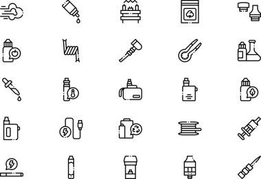 Simgeleri buharlaştırmak, düzenlenebilir felçli bir vektör illüstrasyonudur.