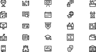 University icons High-Quality Vector Icons Collection with Editable Stroke. Ideal for Professional and Creative Projects. clipart