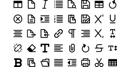 Metin düzenleyici simgeleri Düzenlenebilir Vuruş ile Yüksek Kalite Vektör Simgeleri Koleksiyonu. Profesyonel ve Yaratıcı Projeler için ideal.