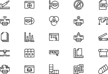 Simge koleksiyonu düzenlenebilir felçli bir vektör illüstrasyonudur.