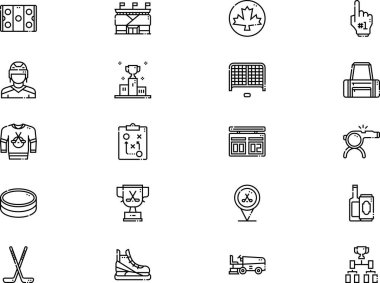 Hokey simgesi koleksiyonu düzenlenebilir felçli bir vektör illüstrasyonudur.