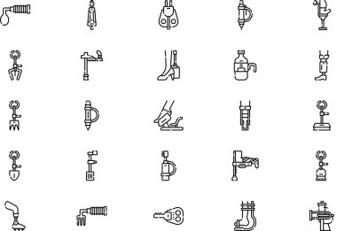 Engelli insanlar yardım simgeleri koleksiyonu düzenlenebilir felçli bir vektör illüstrasyonudur.