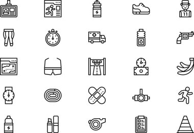 Maraton simgeleri koleksiyonu düzenlenebilir felçli bir vektör illüstrasyonudur.