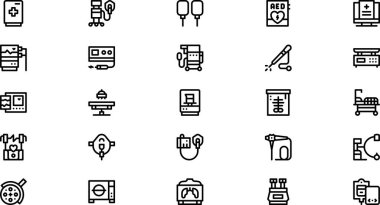 Medical electronic devices icons High-Quality Vector Icons Collection with Editable Stroke. Ideal for Professional and Creative Projects. clipart