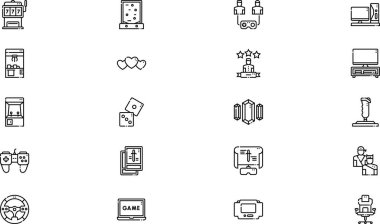 Oyun simgeleri koleksiyonu düzenlenebilir felçli bir vektör illüstrasyonudur.