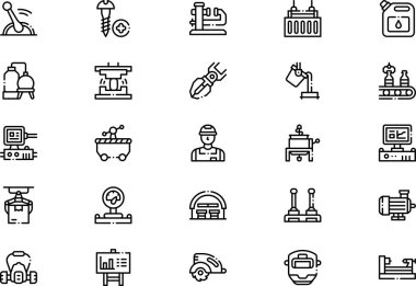 Simge koleksiyonu düzenlenebilir felçli bir vektör illüstrasyonudur.