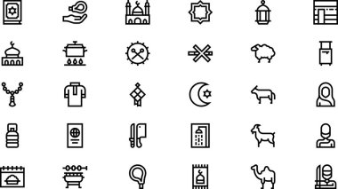 Eid al adha icons High-Quality Vector Icons Collection with Editable Stroke. Ideal for Professional and Creative Projects. clipart