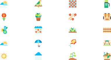 Bahar simgeleri Yüksek Kalite Vektör Simgeleri Düzenlenebilir Vuruşla Koleksiyonu. Profesyonel ve Yaratıcı Projeler için ideal.