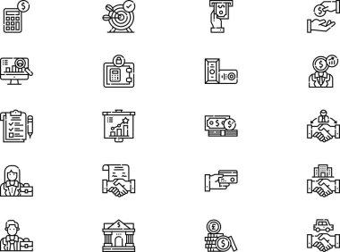Broker simgeleri koleksiyonu düzenlenebilir felçli bir vektör illüstrasyonudur.