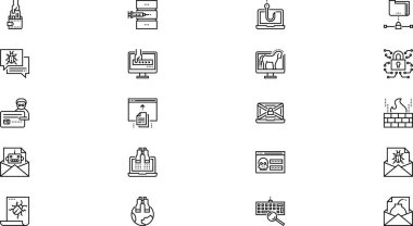 Cyber crimes icons High-Quality Vector Icons Collection with Editable Stroke. Ideal for Professional and Creative Projects. clipart