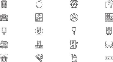 Rock and roll icons High-Quality Vector Icons Collection with Editable Stroke. Ideal for Professional and Creative Projects. clipart