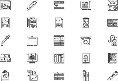 Simge koleksiyonu düzenlenebilir felçli bir vektör illüstrasyonudur.
