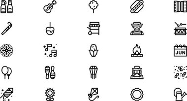 Festa junina, Düzenlenebilir Vuruşla Yüksek Kaliteli Vektör Simgeleri Koleksiyonunu simgeledi. Profesyonel ve Yaratıcı Projeler için ideal.