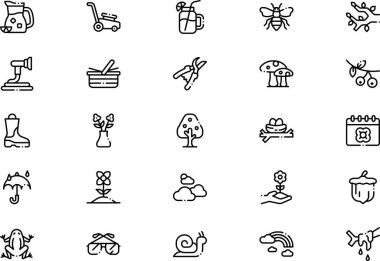 Bahar simgeleri koleksiyonu düzenlenebilir felçli bir vektör illüstrasyonudur.