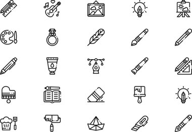 Genel sanat simgeleri koleksiyonu düzenlenebilir felçli bir vektör illüstrasyonudur.