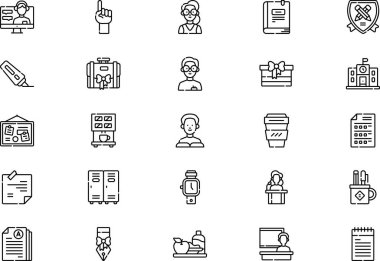 Öğretmenler Günü simgeleri koleksiyonu düzenlenebilir felçli bir vektör illüstrasyonudur.