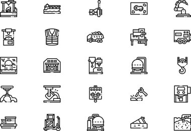 Sektör simgeleri koleksiyonu, düzenlenebilir felçli bir vektör illüstrasyonudur.