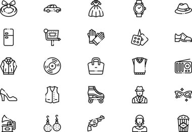 Elli simge koleksiyonu düzenlenebilir felçli bir vektör illüstrasyonudur.