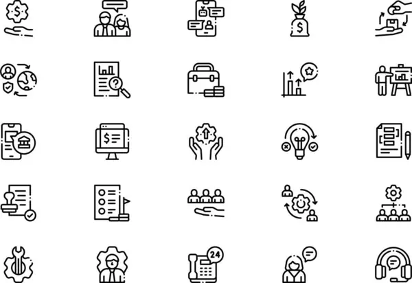 İş hizmetleri simgeleri koleksiyonu düzenlenebilir felçli bir vektör illüstrasyonudur.