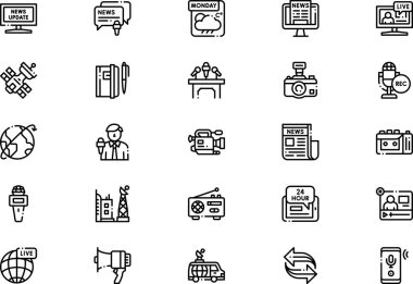 Cnews simgesi koleksiyonu düzenlenebilir felçli bir vektör illüstrasyonudur.