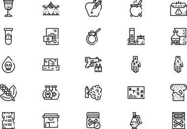 Zehir simgeleri koleksiyonu düzenlenebilir felçli bir vektör illüstrasyonudur.