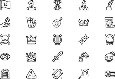 Rol canlandırma simgeleri koleksiyonu düzenlenebilir felçli bir vektör illüstrasyonudur.