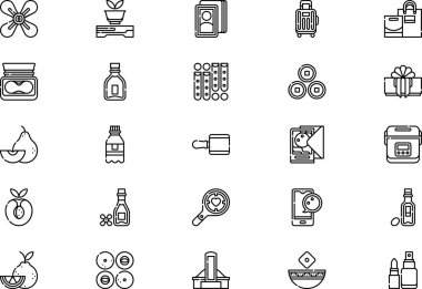 Mid autumn festival icons collection is a vector illustration with editable stroke. clipart