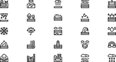 Water in nature icons High-Quality Vector Icons Collection with Editable Stroke. Ideal for Professional and Creative Projects. clipart