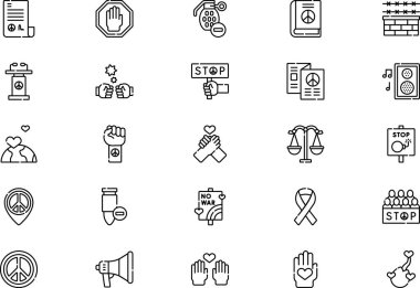 Şiddet karşıtlarının toplandığı uluslararası gün, düzenlenebilir felçli bir vektör illüstrasyonudur.