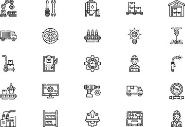 Simge koleksiyonu düzenlenebilir felçli bir vektör illüstrasyonudur.