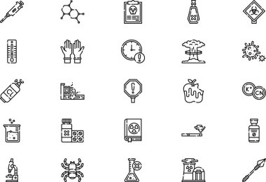 Poison icons collection is a vector illustration with editable stroke. clipart