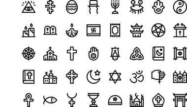 Religion icons High-Quality Vector Icons Collection with Editable Stroke. Ideal for Professional and Creative Projects. clipart