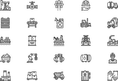 Sektör simgeleri koleksiyonu, düzenlenebilir felçli bir vektör illüstrasyonudur.