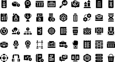 Verimlilik simgeleri: Düzenlenebilir Vuruşlu Yüksek Kalite Vektör Simgeleri Koleksiyonu. Profesyonel ve Yaratıcı Projeler için ideal.