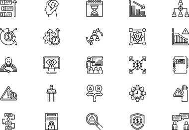 Kriz Yönetimi Simgeleri koleksiyonu düzenlenebilir felçli bir vektör illüstrasyonudur.