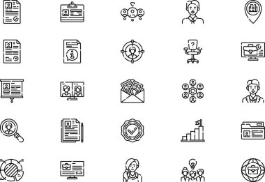 İşe alma simgeleri koleksiyonu düzenlenebilir felçli bir vektör illüstrasyonudur.