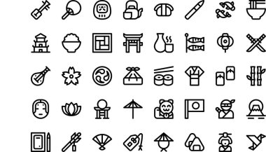 Japan icons High-Quality Vector Icons Collection with Editable Stroke. Ideal for Professional and Creative Projects. clipart