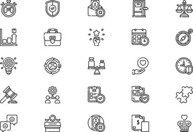 İş ahlakı simgeleri koleksiyonu düzenlenebilir felçli bir vektör illüstrasyonudur.