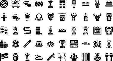 Carnaval de barranquilla icons High-Quality Vector Icons Collection with Editable Stroke. Ideal for Professional and Creative Projects. clipart