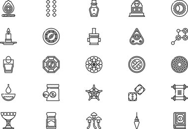 Fortune teller icons collection is a vector illustration with editable stroke. clipart