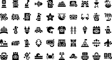 Spring break icons High-Quality Vector Icons Collection with Editable Stroke. Ideal for Professional and Creative Projects. clipart