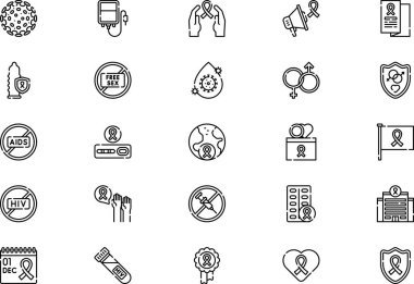 Dünya Yardım Günü simgeleri koleksiyonu düzenlenebilir felçli bir vektör illüstrasyonudur.