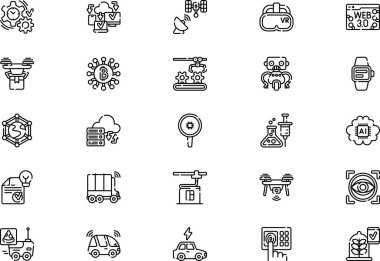 Yenilik simgeleri koleksiyonu, düzenlenebilir felçli bir vektör illüstrasyonudur.