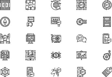 Nft icons collection is a vector illustration with editable stroke.