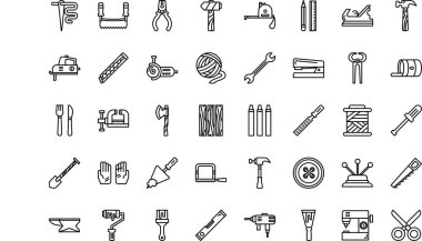 Düzenlenebilir Vuruşlu Yüksek Kalite Vektör Simgeleri Koleksiyonu Yapılandırılıyor. Profesyonel ve Yaratıcı Projeler için ideal.