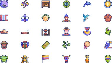 Colombia icons High-Quality Vector Icons Collection with Editable Stroke. Ideal for Professional and Creative Projects. clipart