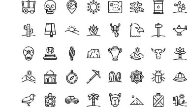 Desert icons pack High-Quality Vector Icons Collection with Editable Stroke. Ideal for Professional and Creative Projects. clipart