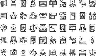 Protesto simgeleri koleksiyonu düzenlenebilir felçli bir vektör illüstrasyonudur.